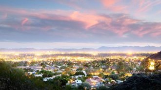 A view of Phoenix at dusk